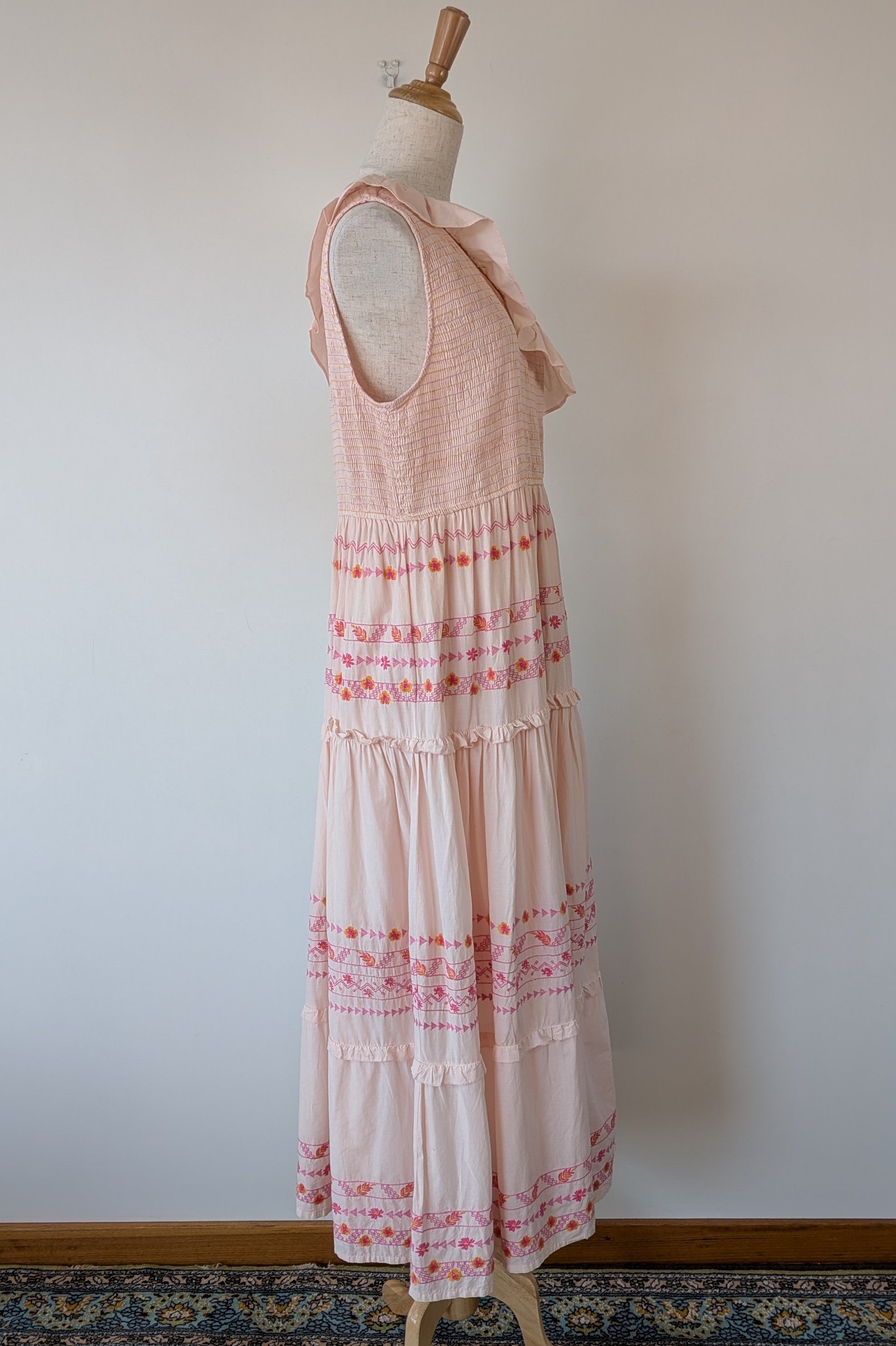Y.A.S Yasfinna Embroidered One Shoulder Ankle Maxi Dress in Pearl Blush Size 12 BNWT RRP $199.95