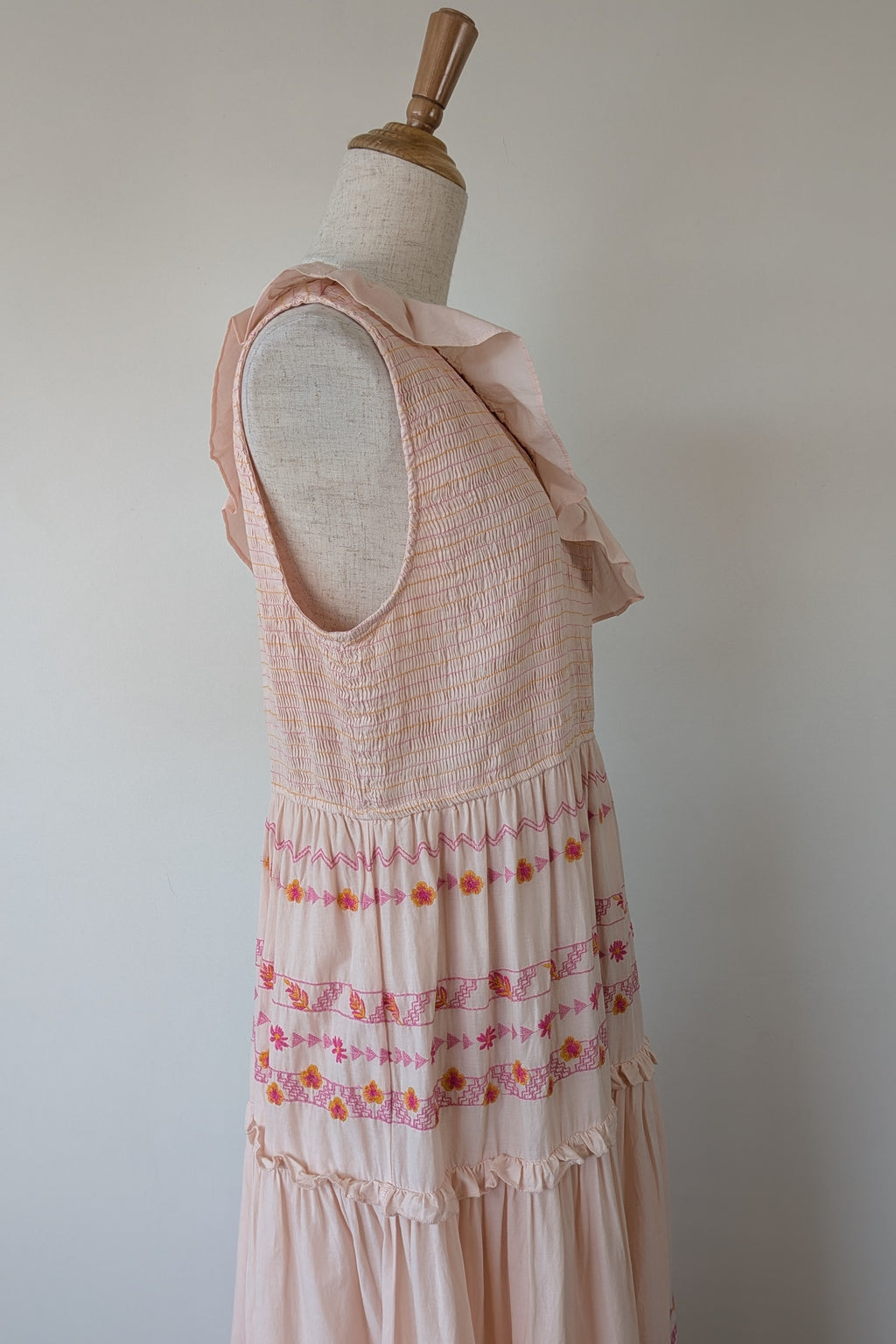 Y.A.S Yasfinna Embroidered One Shoulder Ankle Maxi Dress in Pearl Blush Size 12 BNWT RRP $199.95