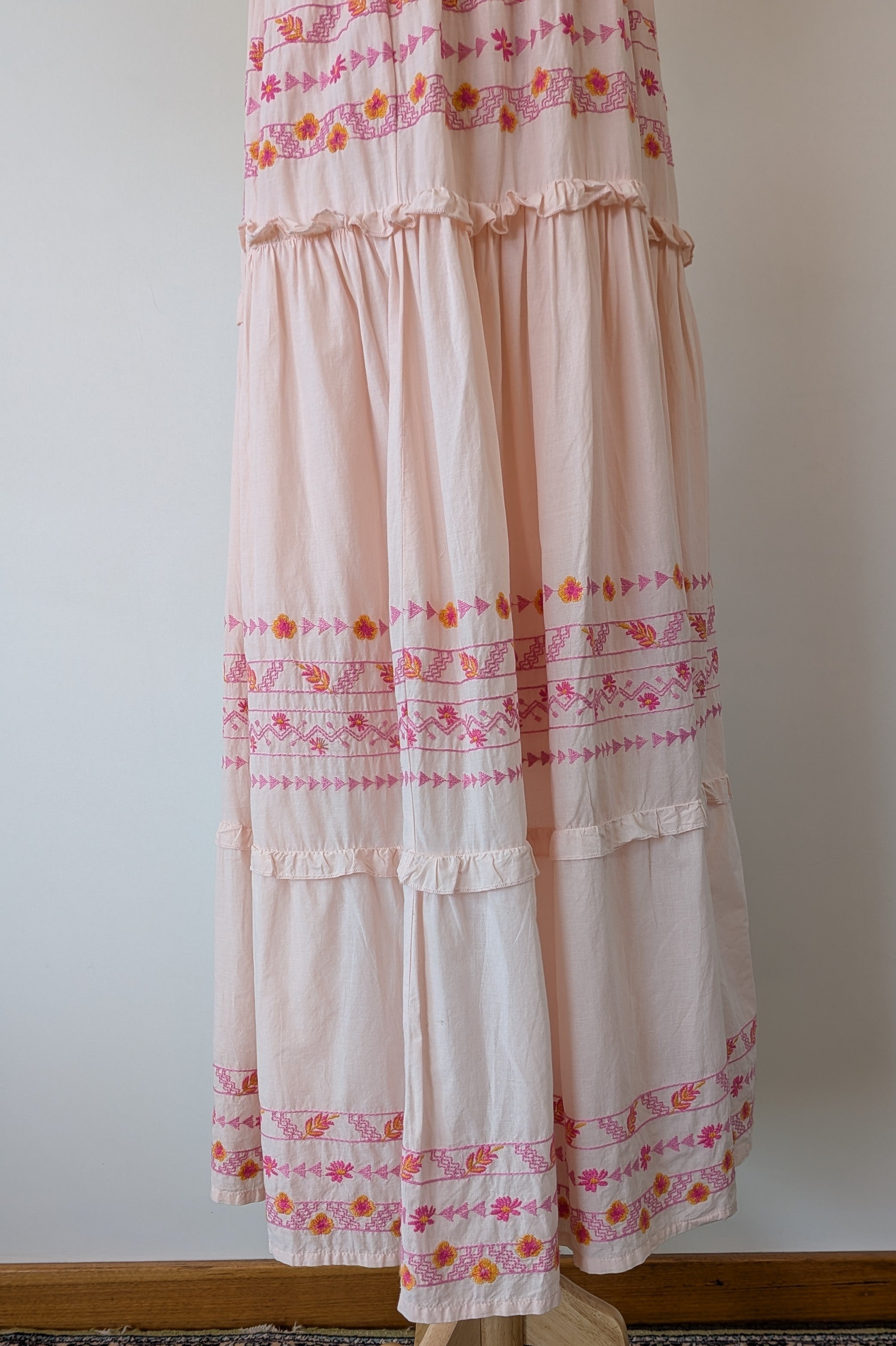 Y.A.S Yasfinna Embroidered One Shoulder Ankle Maxi Dress in Pearl Blush Size 12 BNWT RRP $199.95