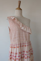 Y.A.S Yasfinna Embroidered One Shoulder Ankle Maxi Dress in Pearl Blush Size 12 BNWT RRP $199.95
