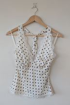 Paper Heart White Black Polka Dot Halter Neck Top Size 6 BNWT RRP $69.95