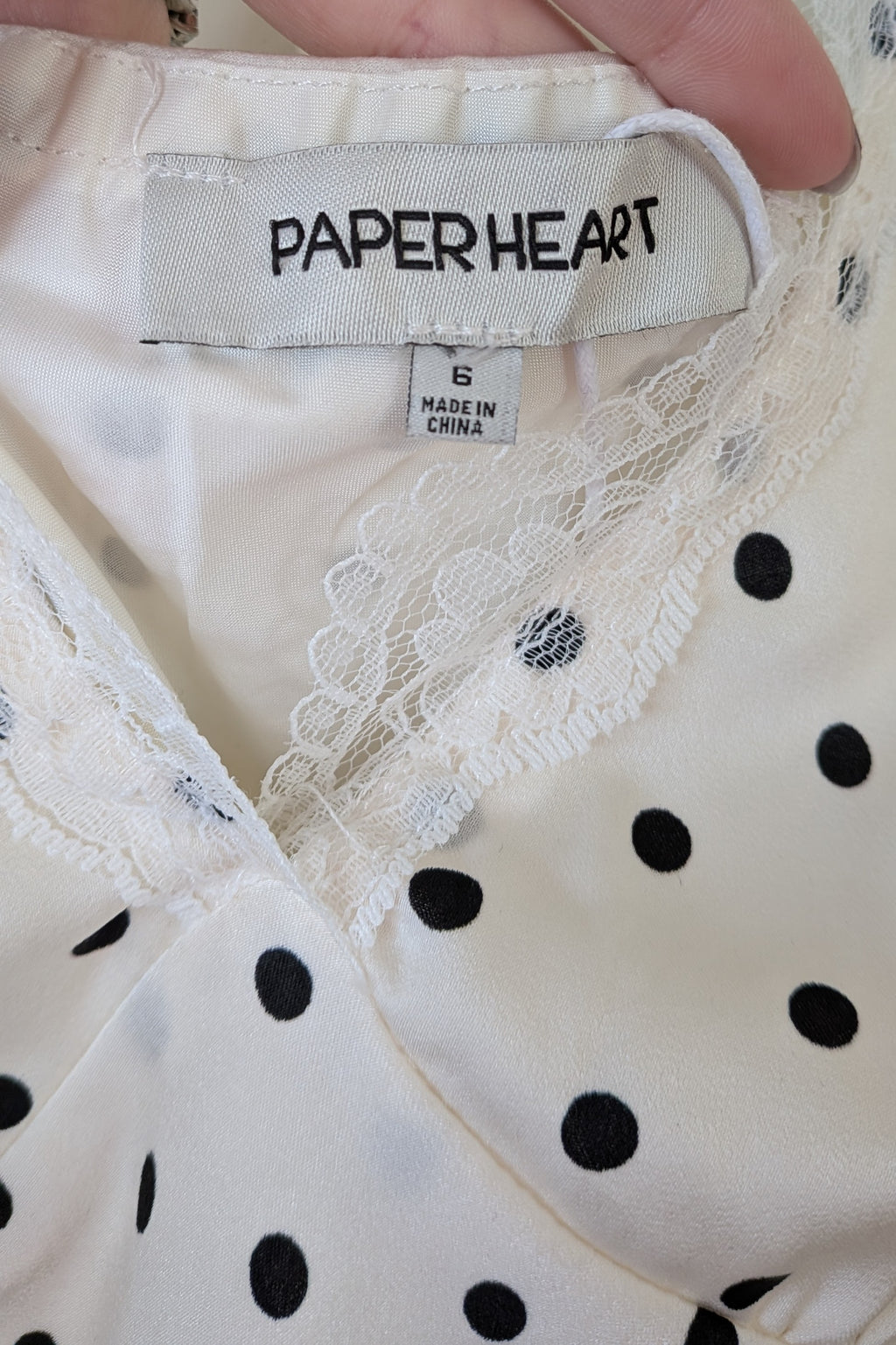 Paper Heart White Black Polka Dot Halter Neck Top Size 6 BNWT RRP $69.95