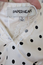 Paper Heart White Black Polka Dot Halter Neck Top Size 6 BNWT RRP $69.95