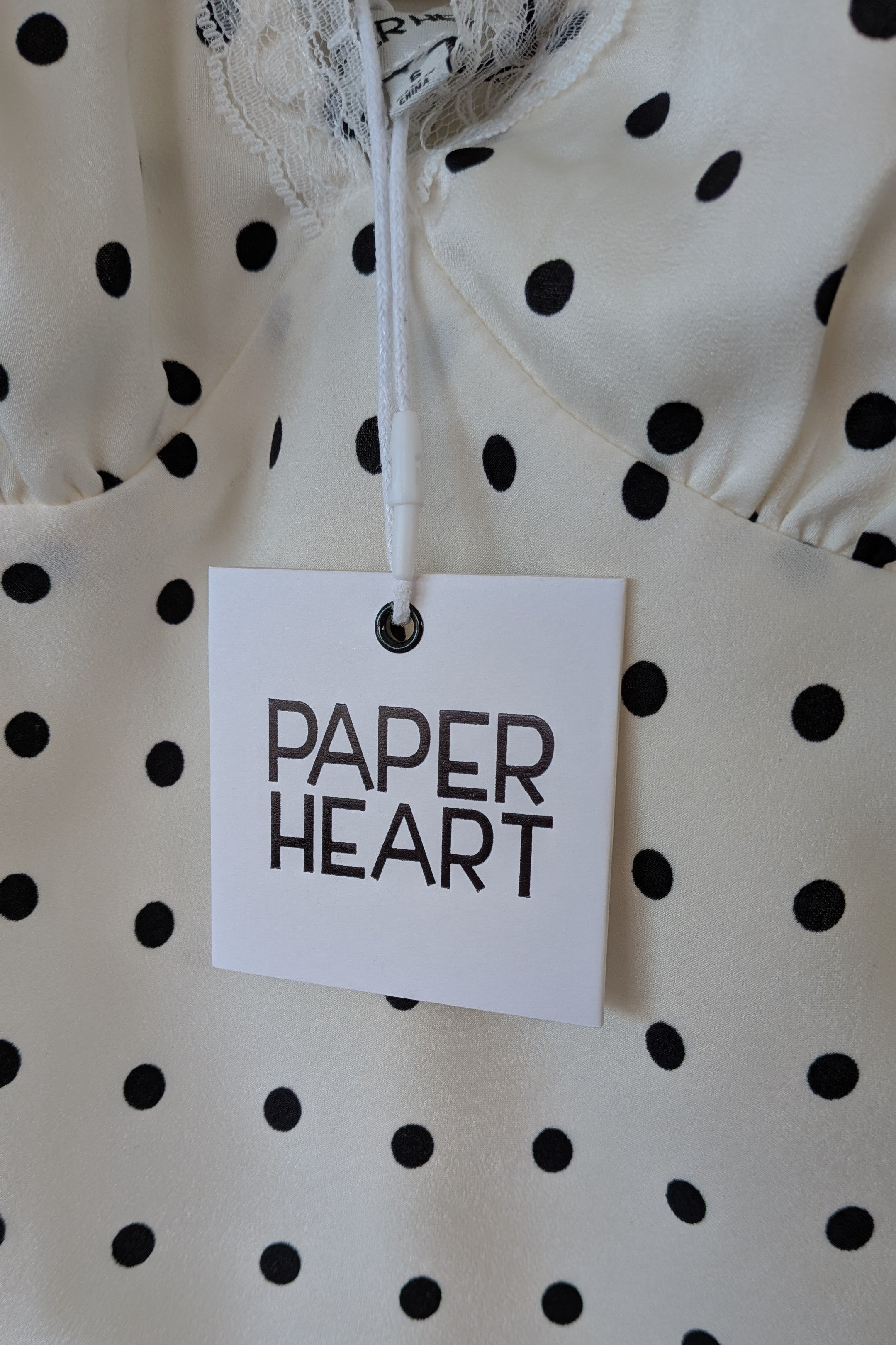 Paper Heart White Black Polka Dot Halter Neck Top Size 6 BNWT RRP $69.95