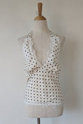 Paper Heart White Black Polka Dot Halter Neck Top Size 6 BNWT RRP $69.95