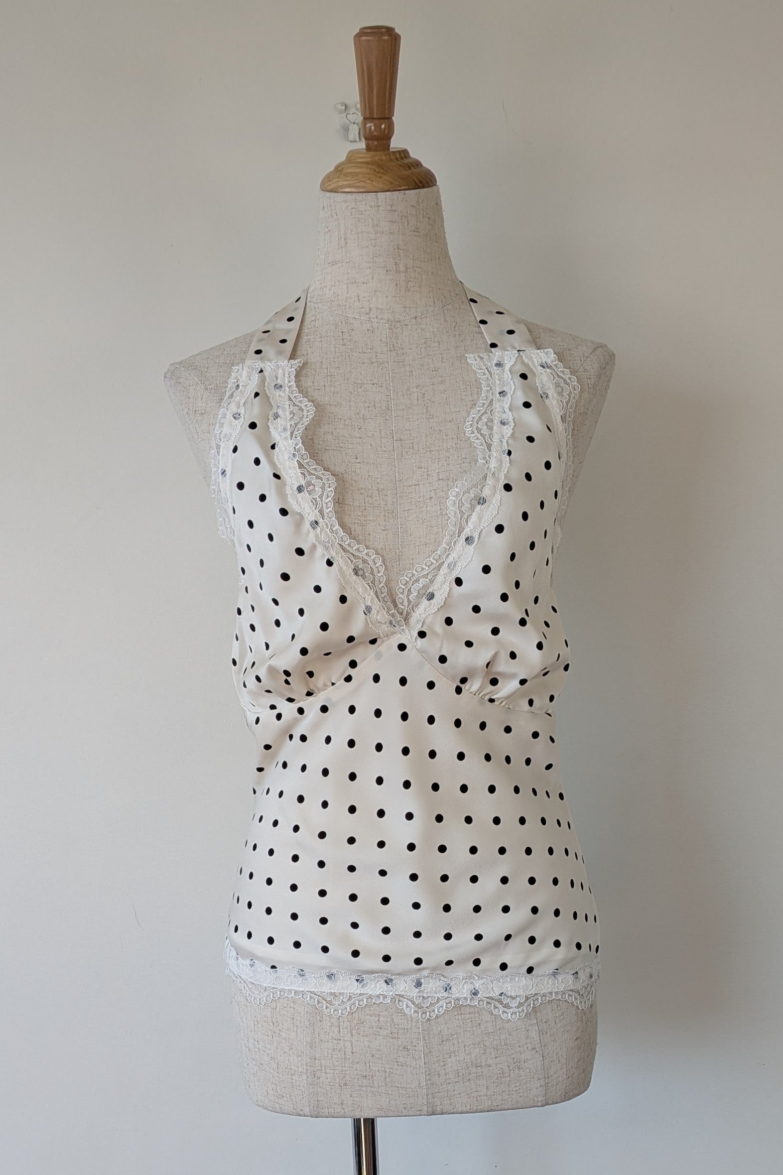 Paper Heart White Black Polka Dot Halter Neck Top Size 6 BNWT RRP $69.95