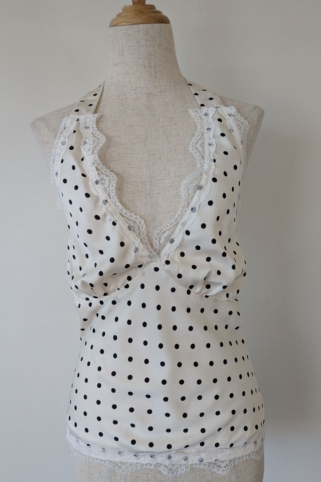 Paper Heart White Black Polka Dot Halter Neck Top Size 6 BNWT RRP $69.95