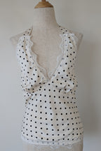 Paper Heart White Black Polka Dot Halter Neck Top Size 6 BNWT RRP $69.95