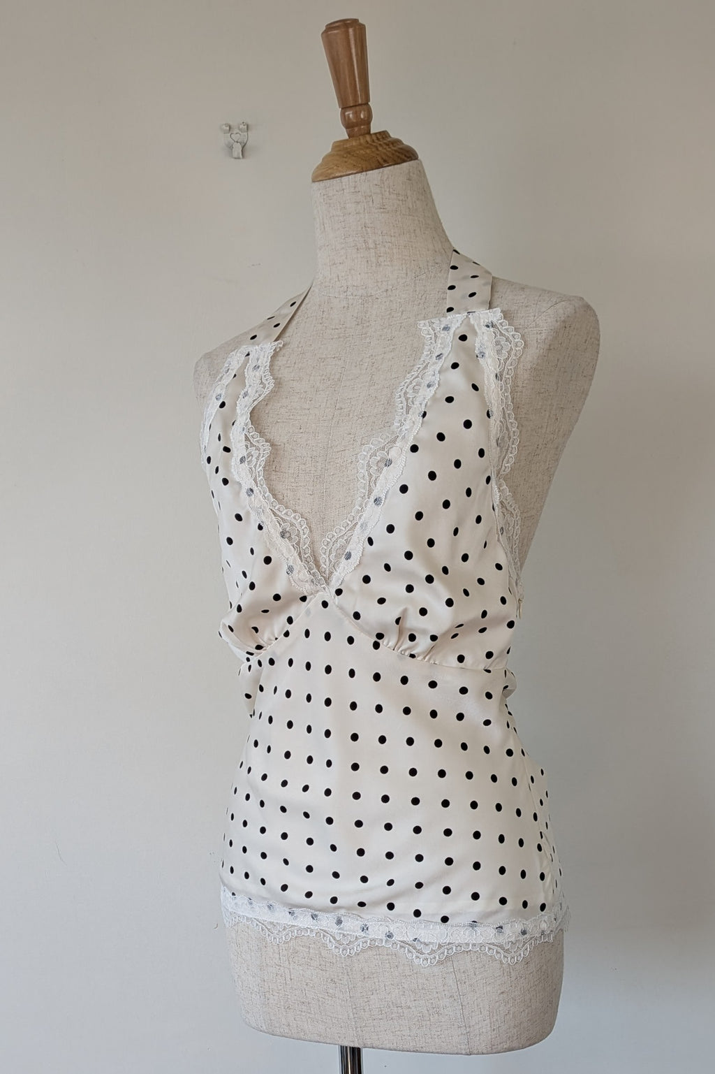 Paper Heart White Black Polka Dot Halter Neck Top Size 6 BNWT RRP $69.95