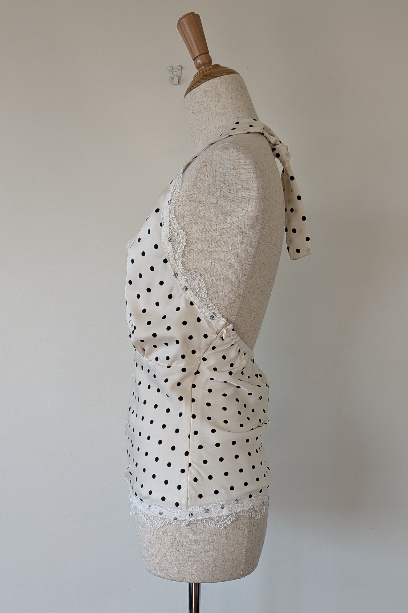 Paper Heart White Black Polka Dot Halter Neck Top Size 6 BNWT RRP $69.95