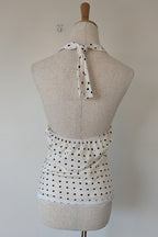 Paper Heart White Black Polka Dot Halter Neck Top Size 6 BNWT RRP $69.95