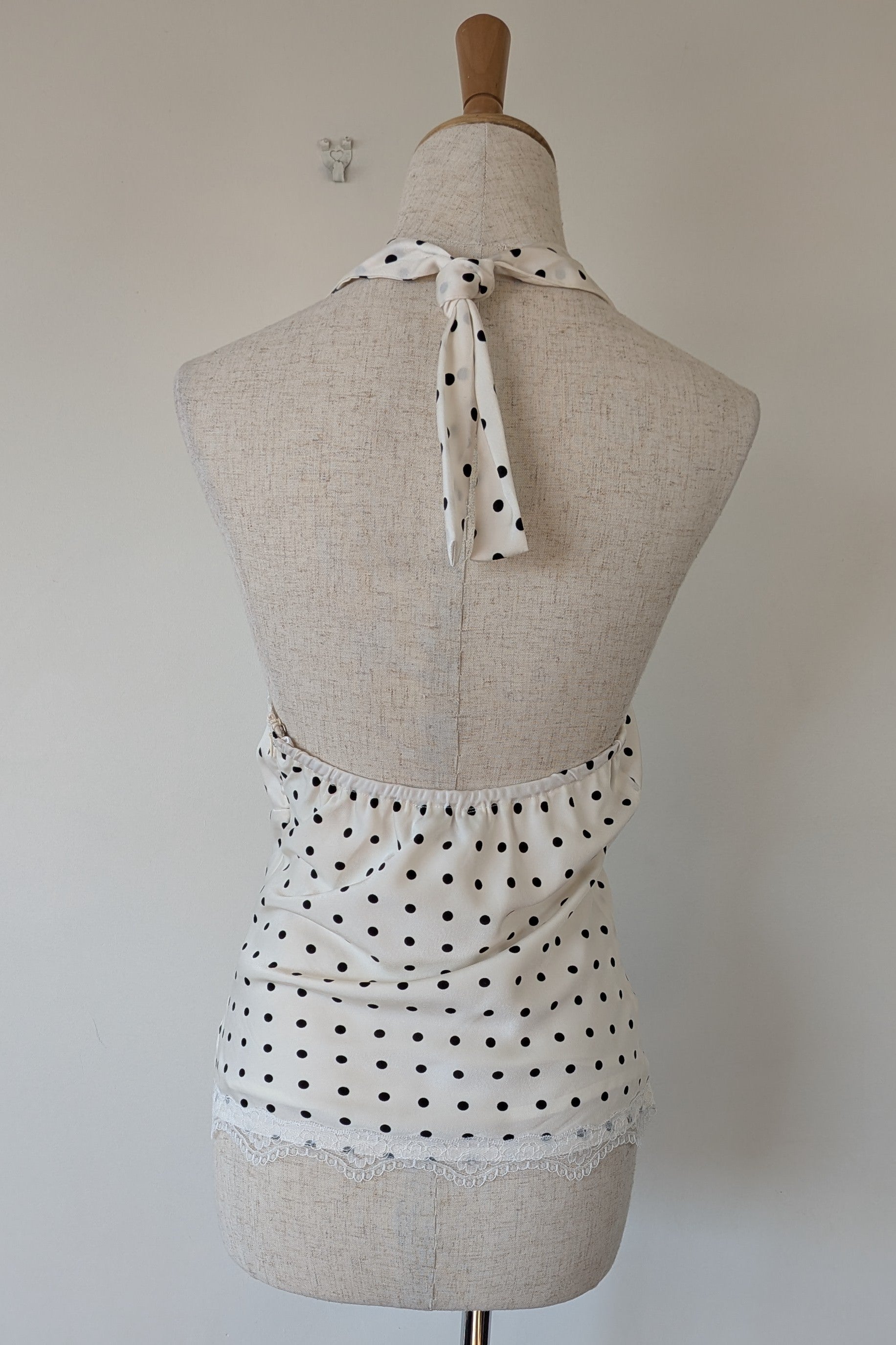 Paper Heart White Black Polka Dot Halter Neck Top Size 6 BNWT RRP $69.95
