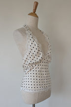 Paper Heart White Black Polka Dot Halter Neck Top Size 6 BNWT RRP $69.95