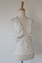 Paper Heart White Black Polka Dot Halter Neck Top Size 6 BNWT RRP $69.95