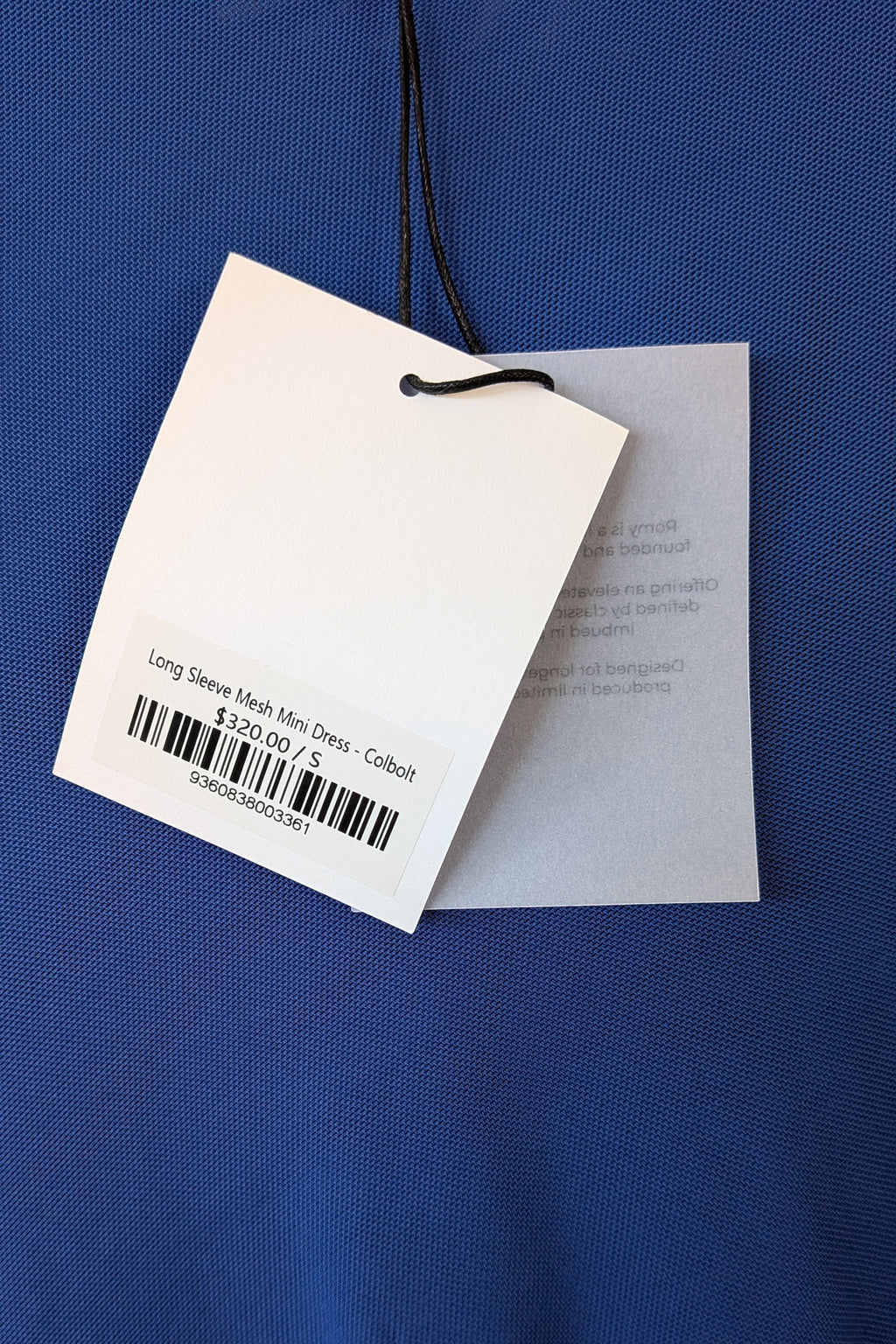ROMY The Brand Gemstone Long Sleeve Mesh Mini Dress in Cobalt Size S BNWT RRP $320