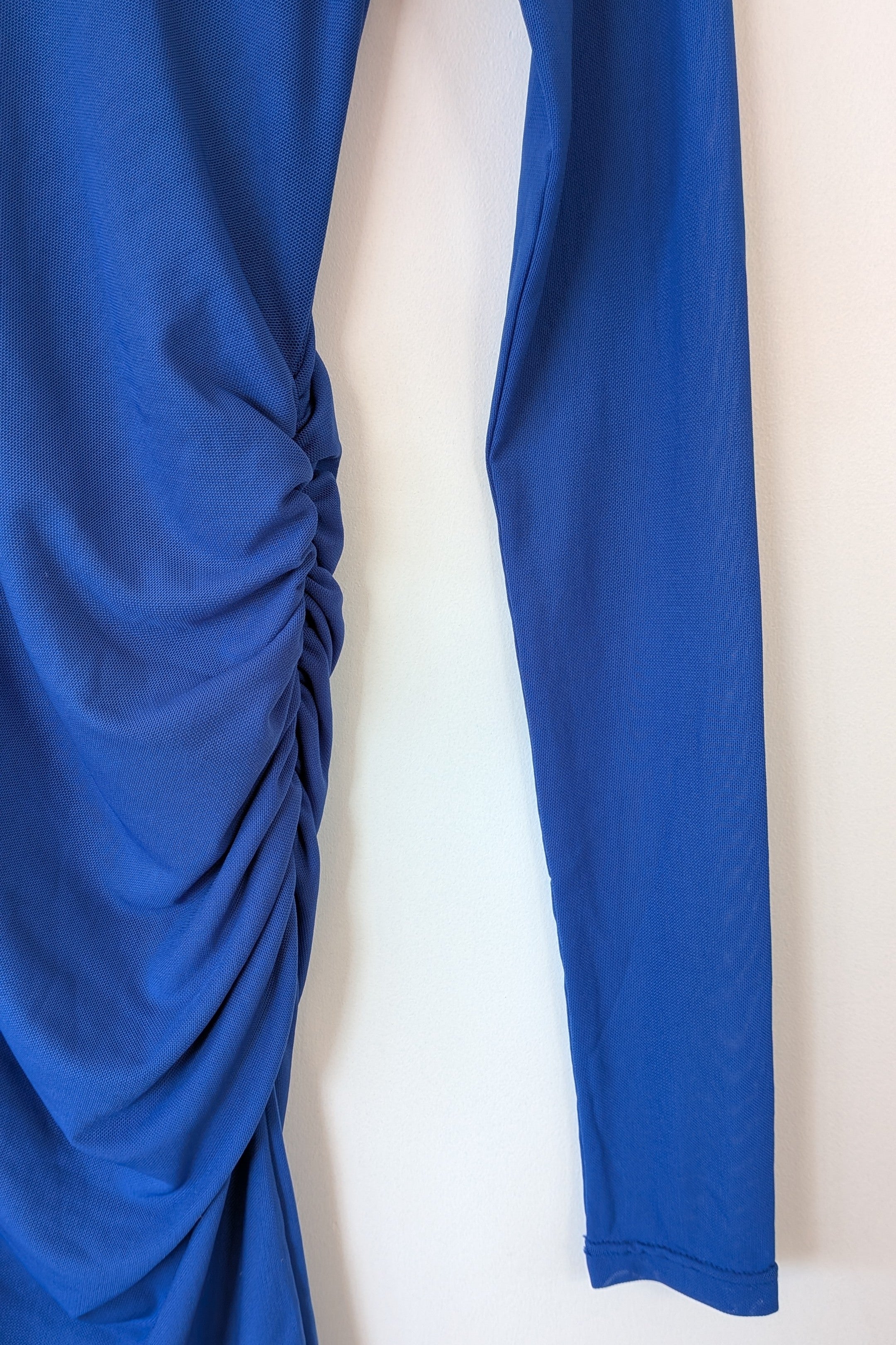 ROMY The Brand Gemstone Long Sleeve Mesh Mini Dress in Cobalt Size S BNWT RRP $320