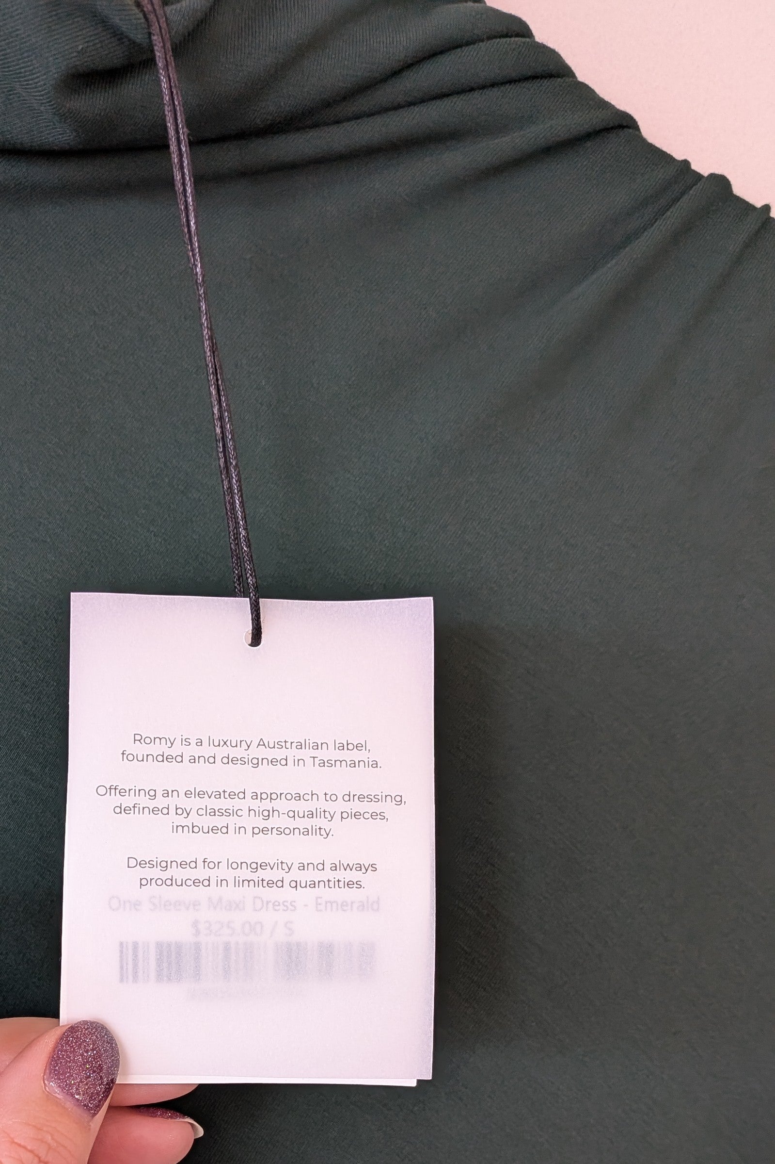 ROMY The Brand One Sleeve Maxi Dress in Emerald Size S BNWT RRP $325