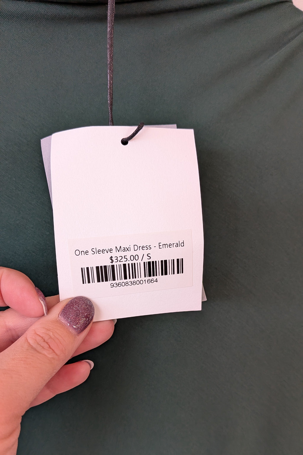 ROMY The Brand One Sleeve Maxi Dress in Emerald Size S BNWT RRP $325