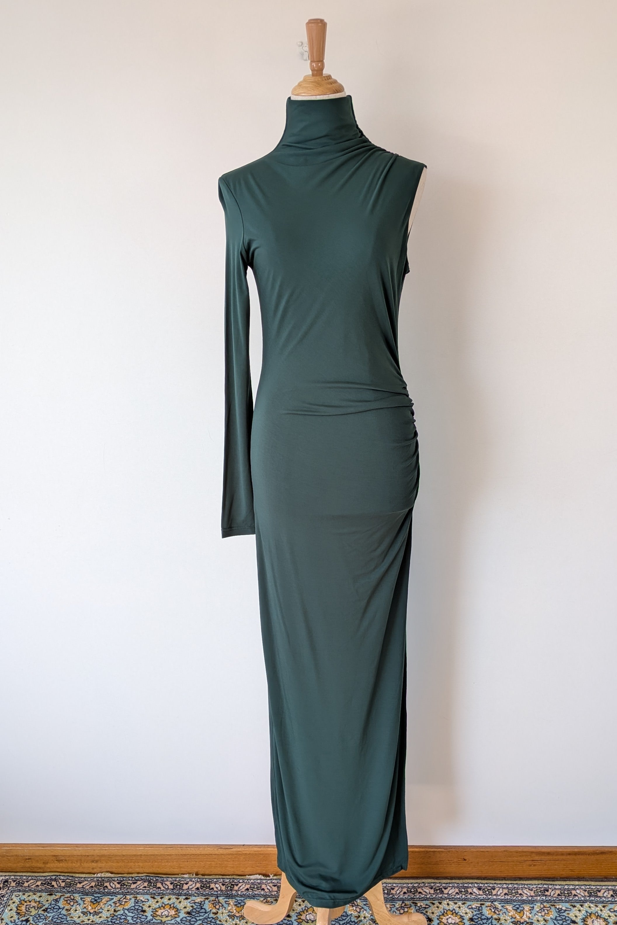 ROMY The Brand One Sleeve Maxi Dress in Emerald Size S BNWT RRP $325