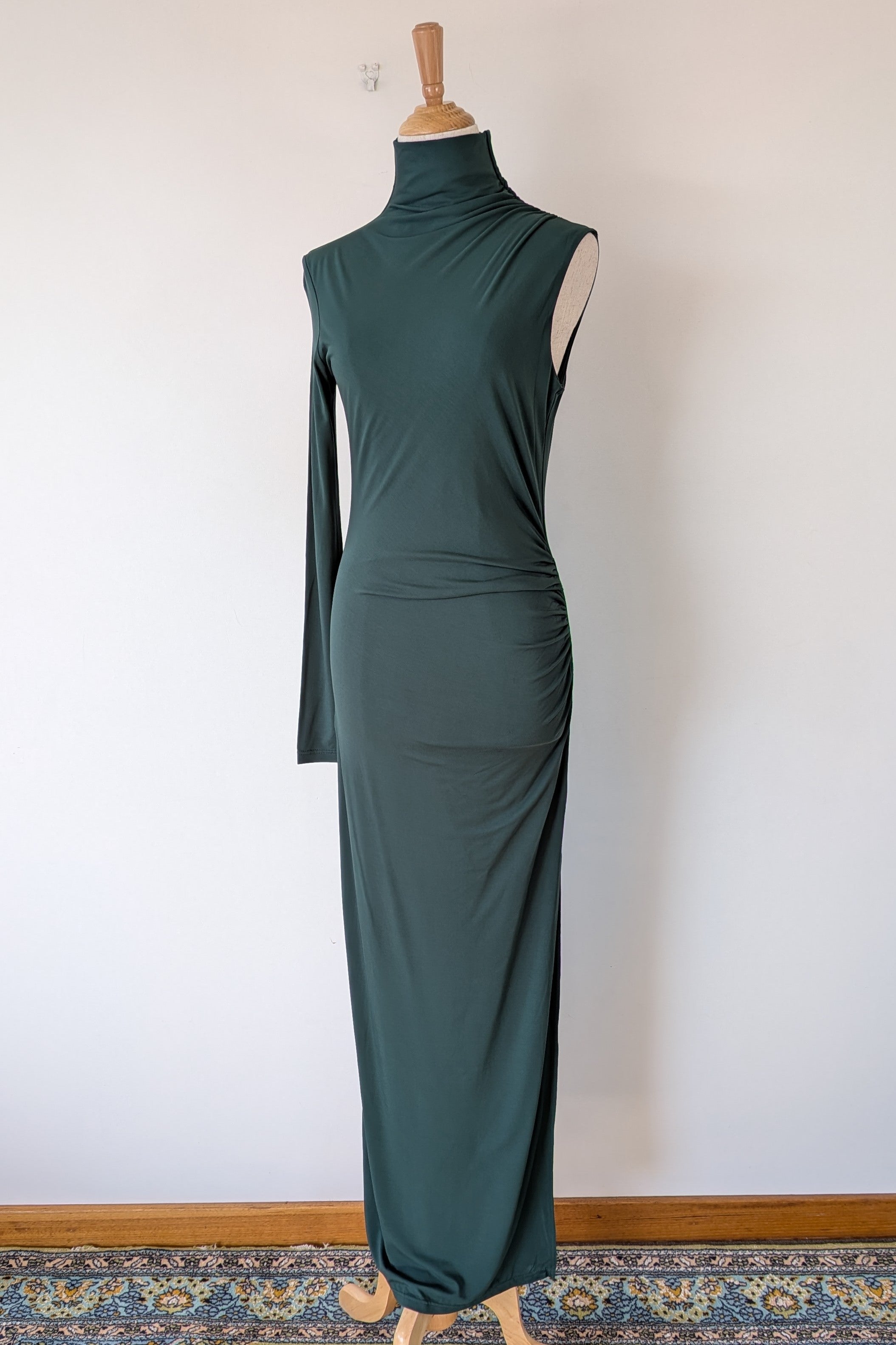 ROMY The Brand One Sleeve Maxi Dress in Emerald Size S BNWT RRP $325