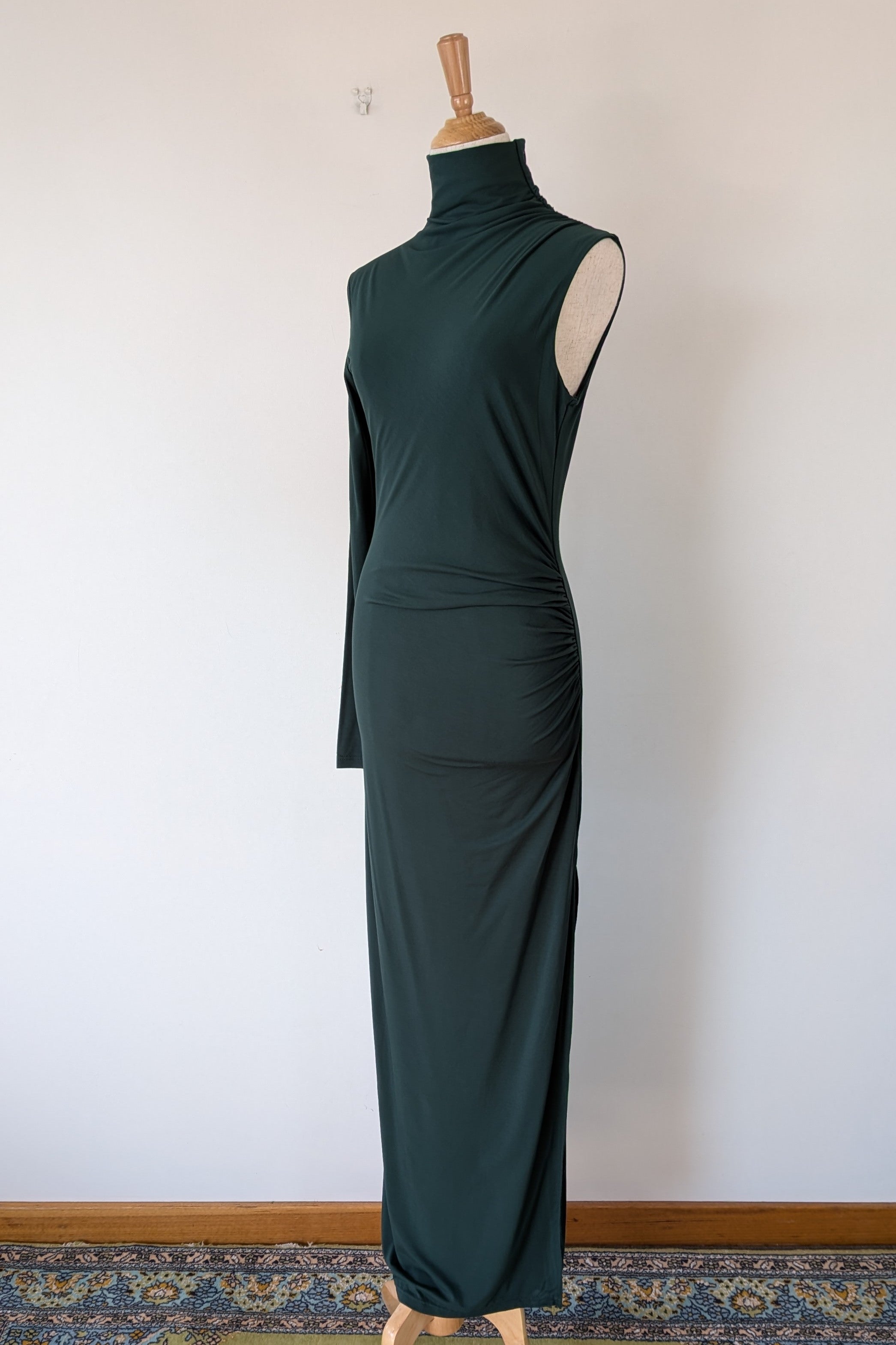 ROMY The Brand One Sleeve Maxi Dress in Emerald Size S BNWT RRP $325