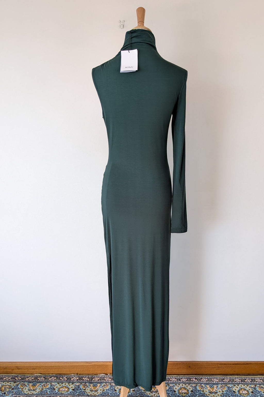 ROMY The Brand One Sleeve Maxi Dress in Emerald Size S BNWT RRP $325