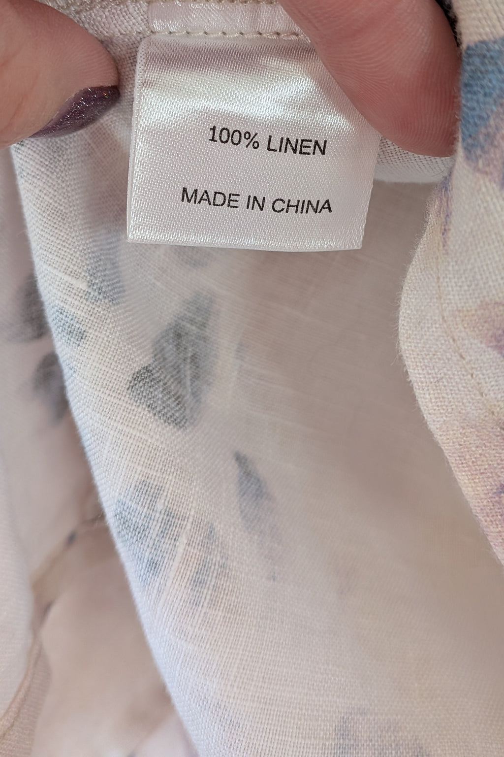 See Saw 100% Linen Abstract Watercolour Top Size 14