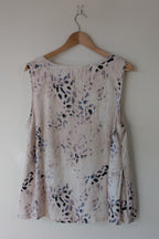 See Saw 100% Linen Abstract Watercolour Top Size 14