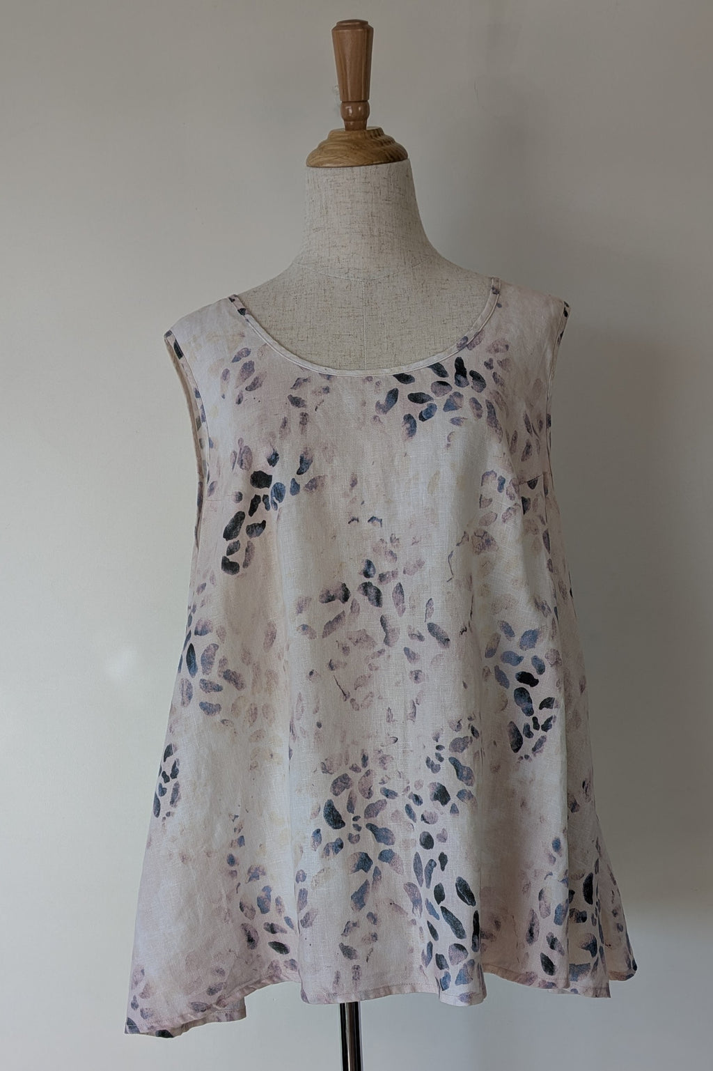 See Saw 100% Linen Abstract Watercolour Top Size 14