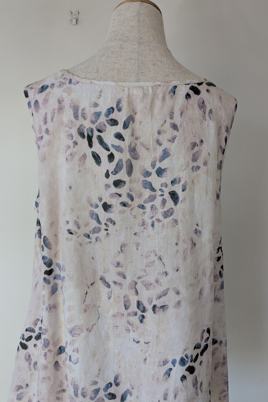 See Saw 100% Linen Abstract Watercolour Top Size 14