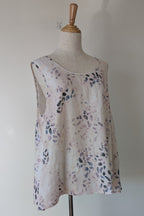 See Saw 100% Linen Abstract Watercolour Top Size 14