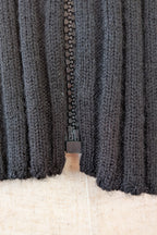 Vintage Y2K RAAM Black Zip Faux Fur Trim Cardigan Size L