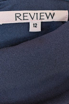 Review Navy & Silver Metallic Embroidered Lace Off The Shoulder Dress Size 12