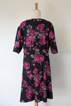 Lady Voluptuous Deep Purple Rose Retro Swing Dress Size 30