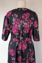 Lady Voluptuous Deep Purple Rose Retro Swing Dress Size 30