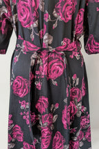 Lady Voluptuous Deep Purple Rose Retro Swing Dress Size 30