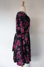 Lady Voluptuous Deep Purple Rose Retro Swing Dress Size 30