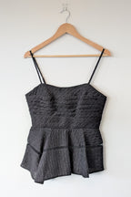Aje Black Cinque Jacquard Top Size 12 BNWT RRP $295