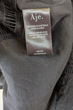 Aje Black Cinque Jacquard Top Size 12 BNWT RRP $295