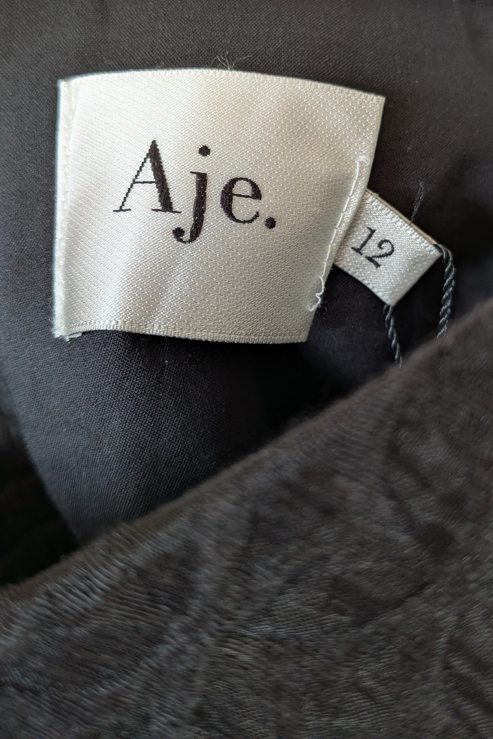 Aje Black Cinque Jacquard Top Size 12 BNWT RRP $295