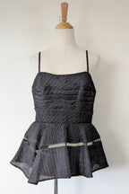 Aje Black Cinque Jacquard Top Size 12 BNWT RRP $295
