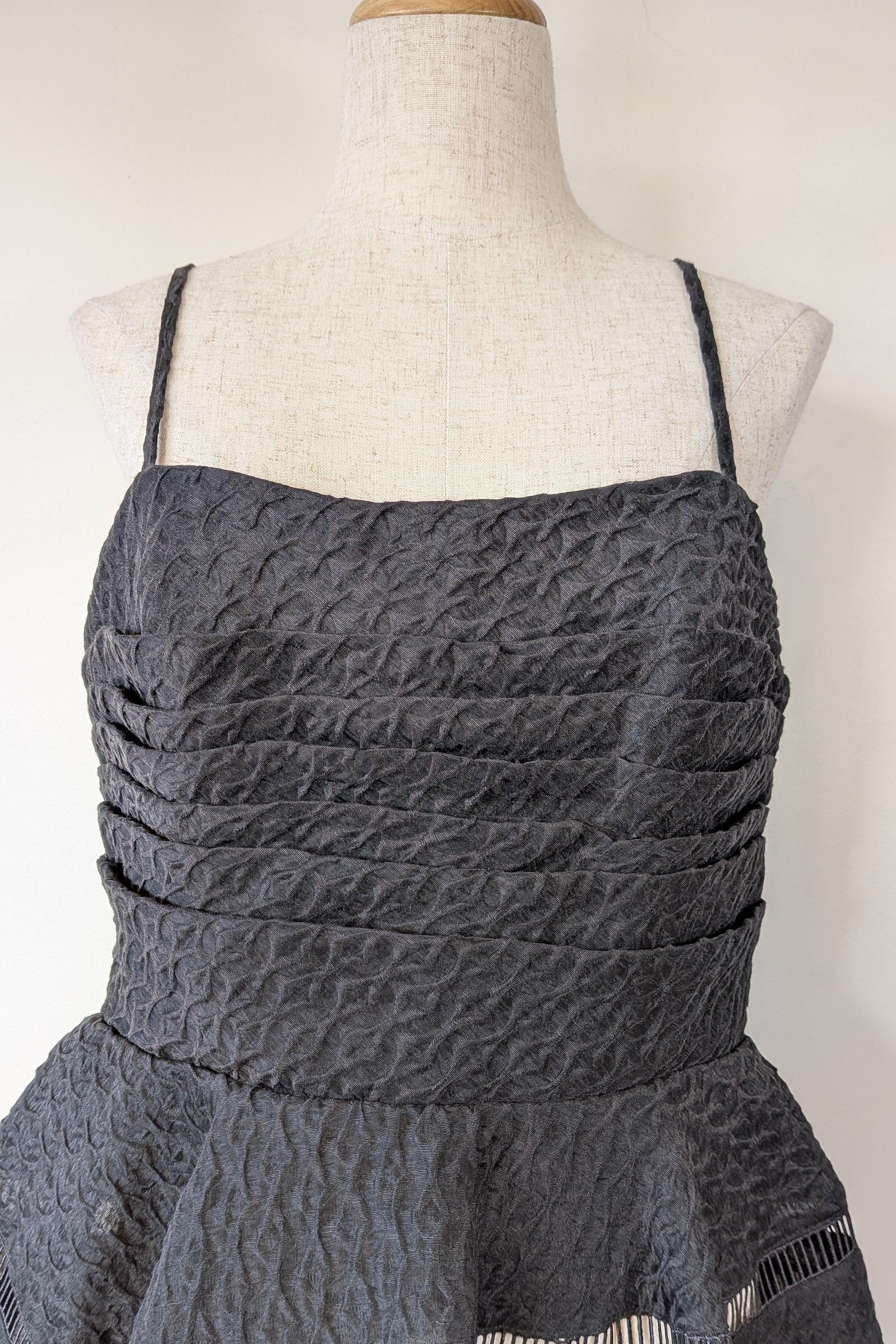 Aje Black Cinque Jacquard Top Size 12 BNWT RRP $295