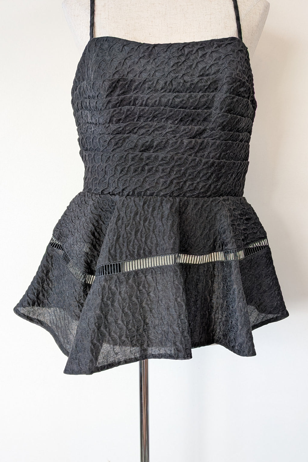 Aje Black Cinque Jacquard Top Size 12 BNWT RRP $295