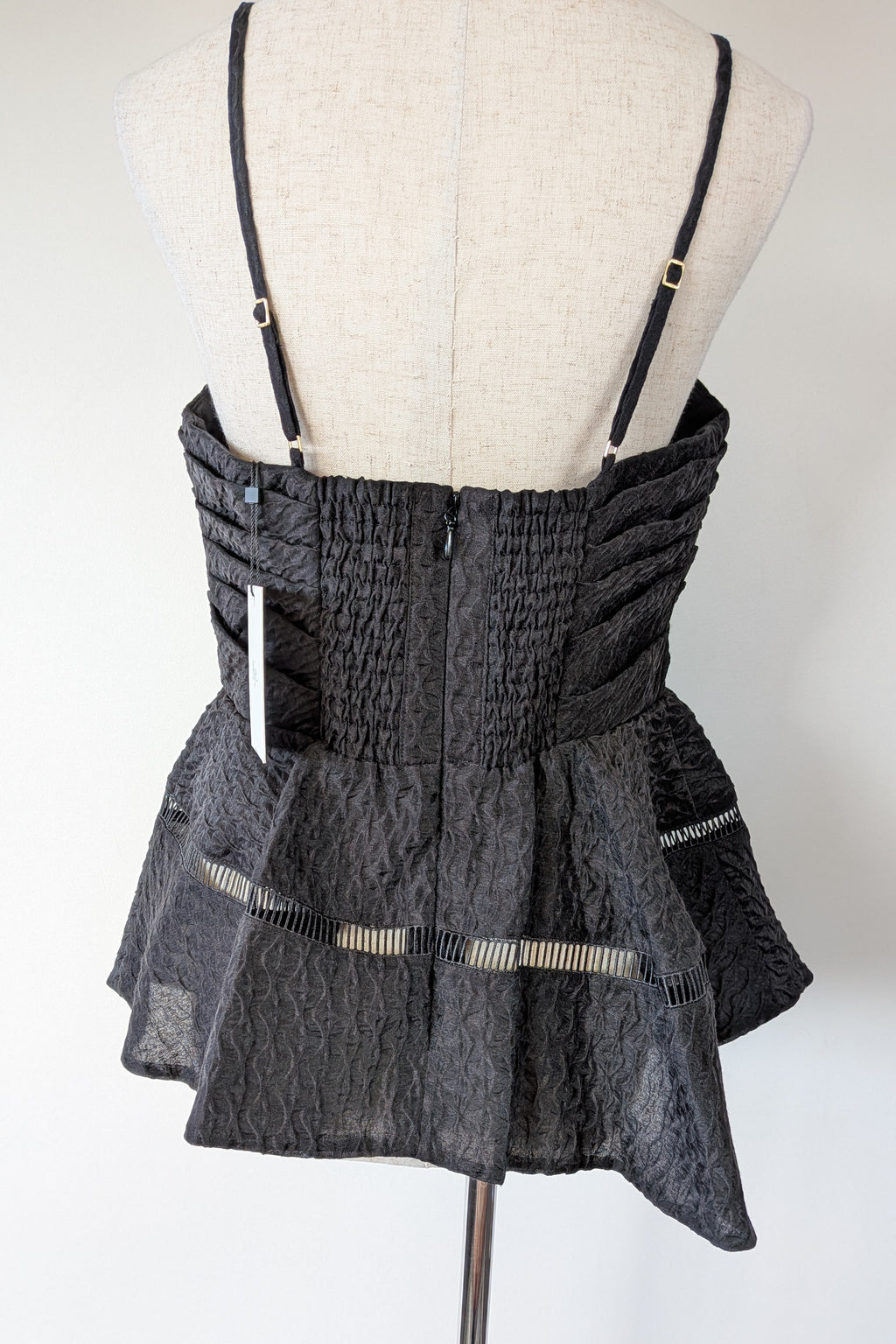 Aje Black Cinque Jacquard Top Size 12 BNWT RRP $295