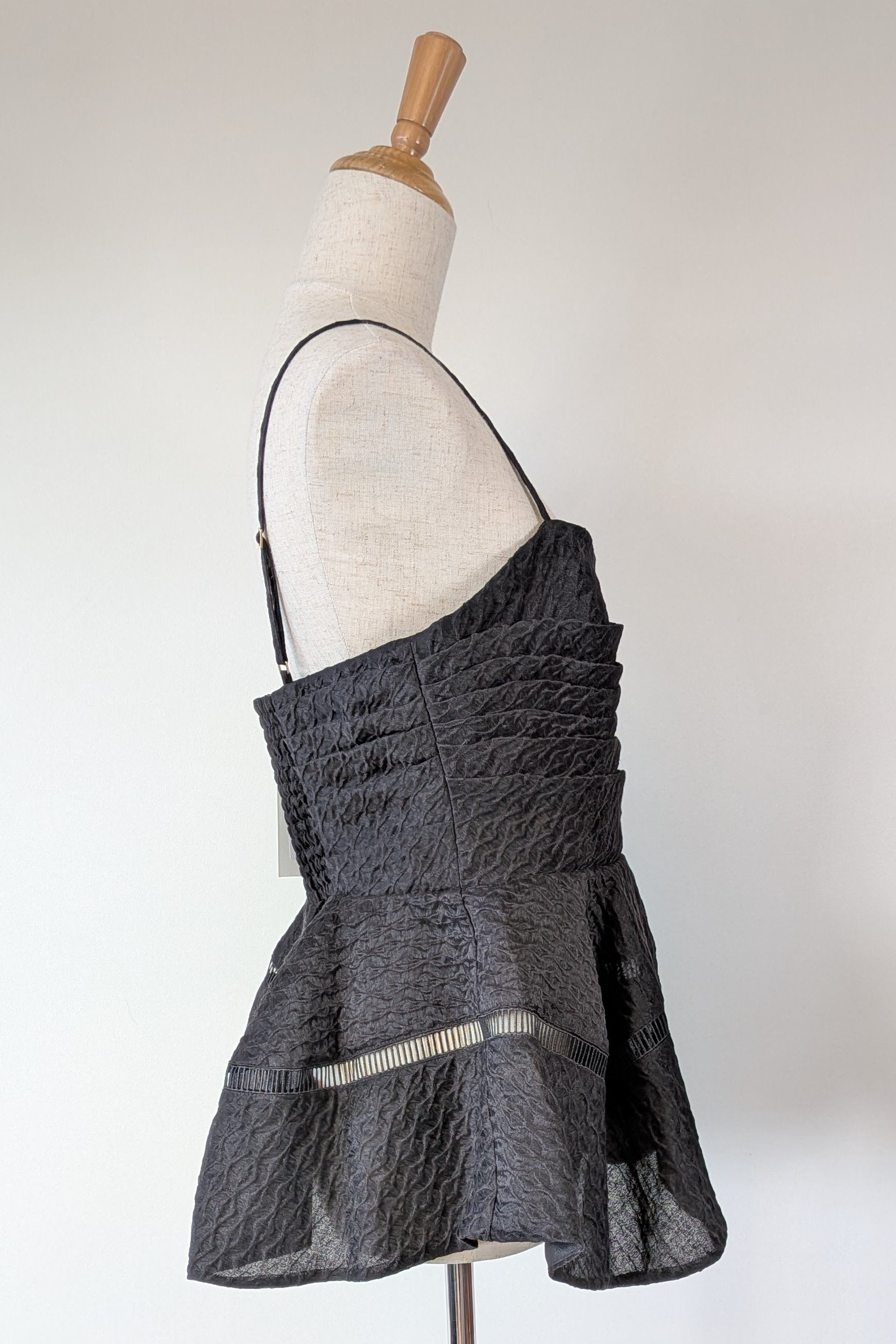 Aje Black Cinque Jacquard Top Size 12 BNWT RRP $295