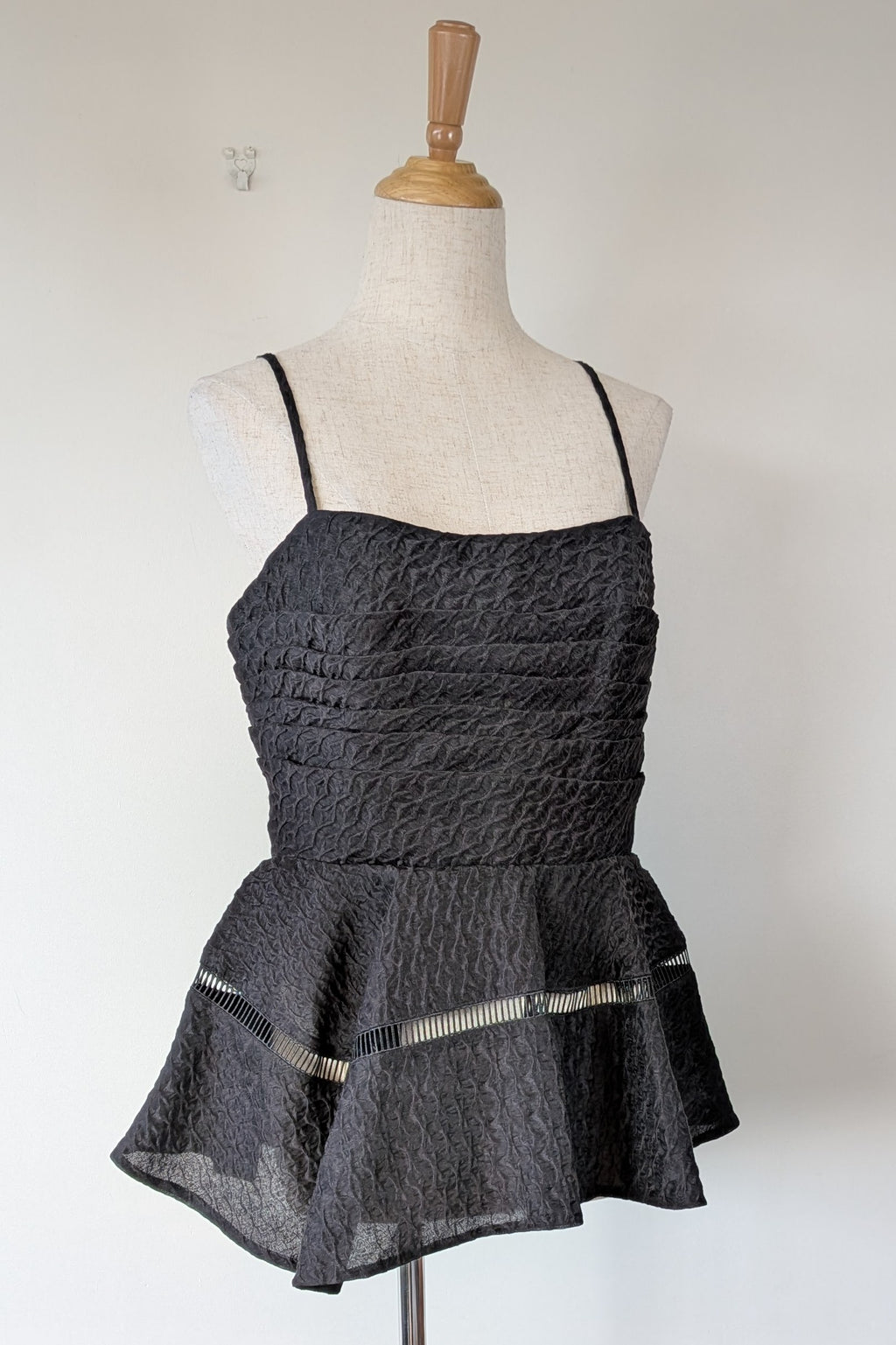 Aje Black Cinque Jacquard Top Size 12 BNWT RRP $295