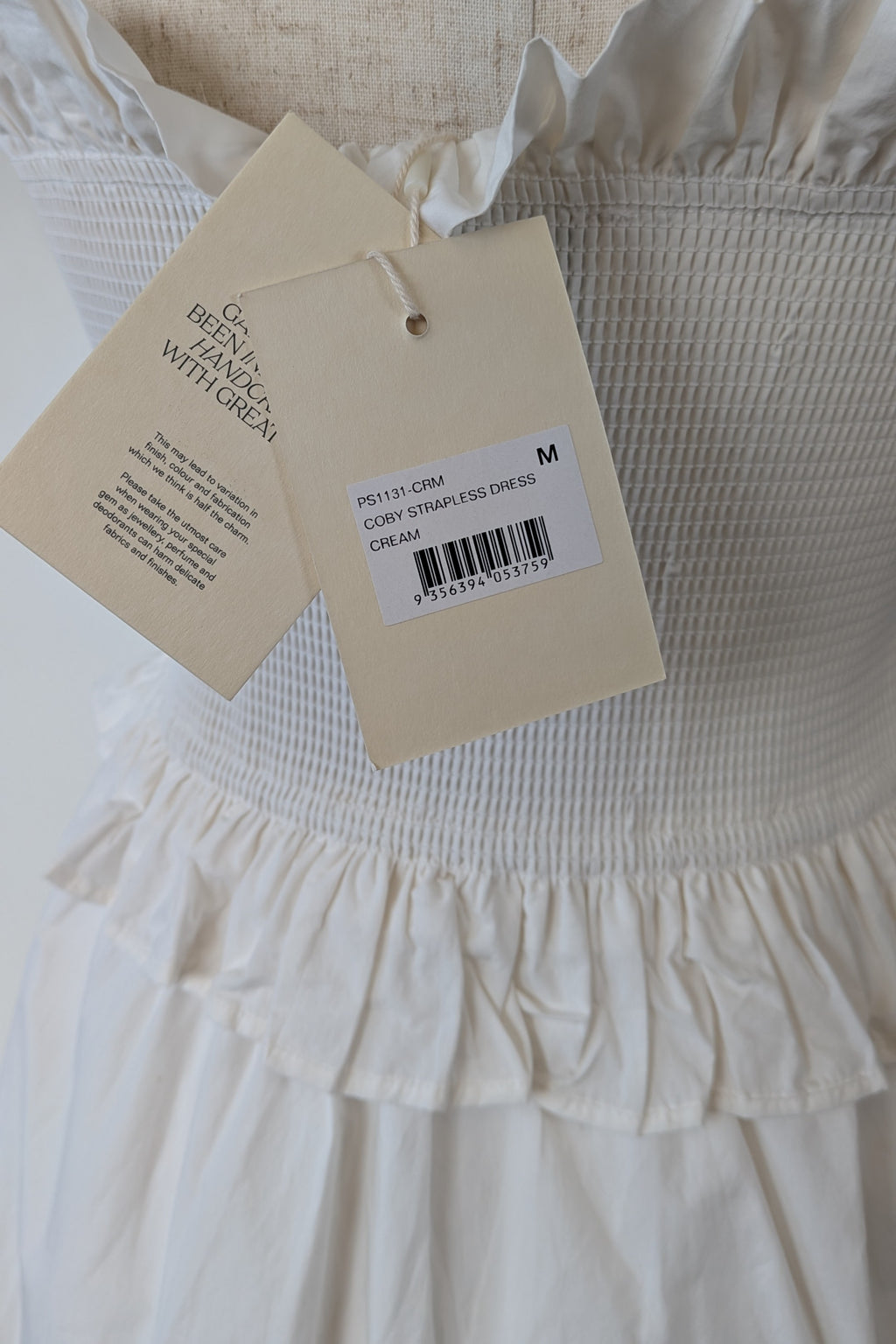 Posse Coby Strapless Dress in Cream Size M BNWT RRP $339