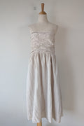 DISSH Natural Lexi Strapless Linen Midi Dress Size 14