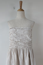 DISSH Natural Lexi Strapless Linen Midi Dress Size 14
