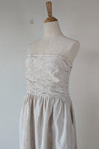 DISSH Natural Lexi Strapless Linen Midi Dress Size 14
